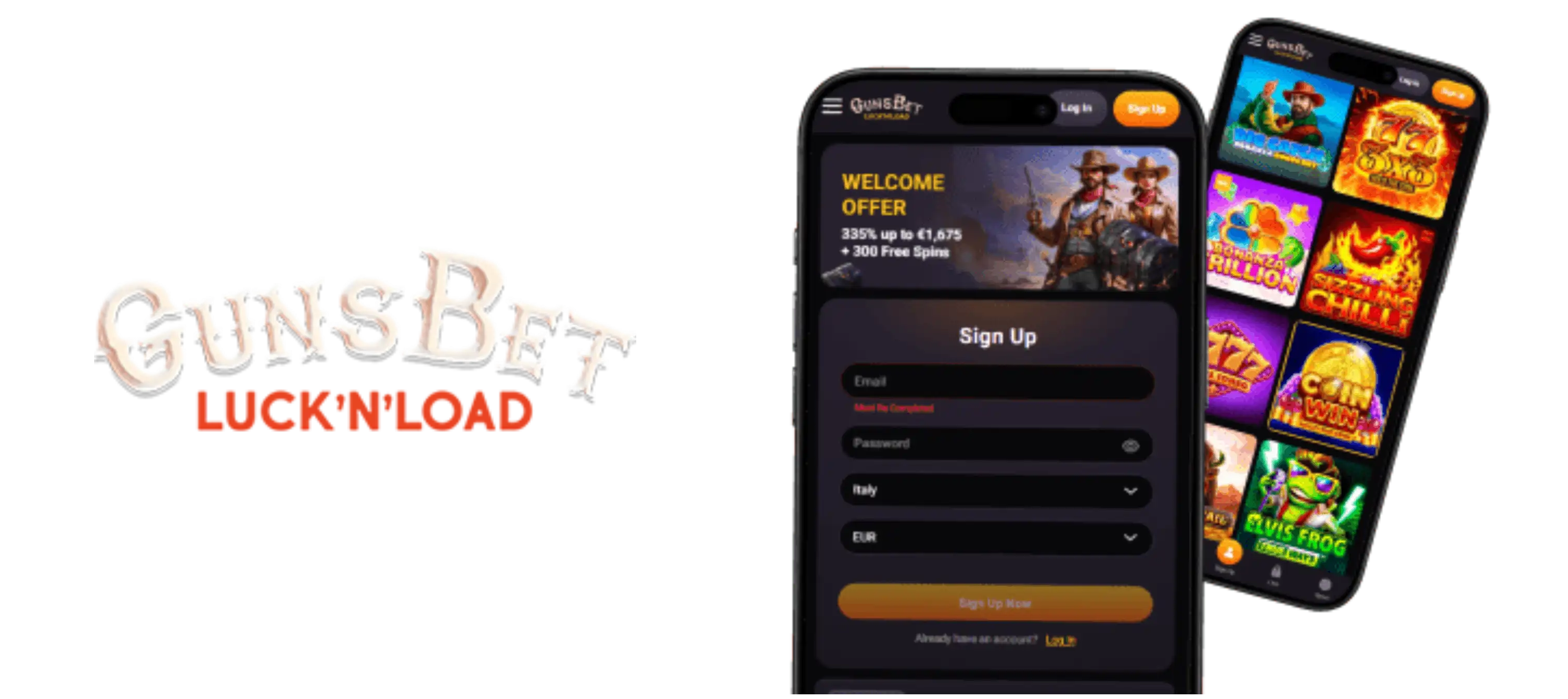 GunsBet Casino App-Screenshot